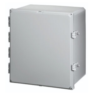 Polycarbonate Enclosure 18" x 16" x 10" | Opaque Hinged Cover Non-Metallic Locking Latch | SH181610HFNL