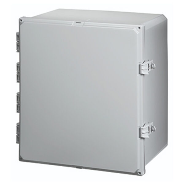 Polycarbonate Enclosure 18" x 16" x 10" | Hinged Opaque Cover non-Metallic Locking Latch | SH181610HNL