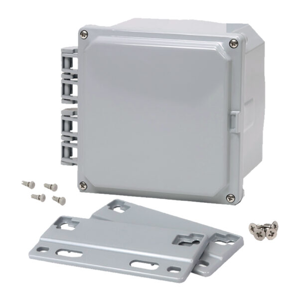 Polycarbonate Enclosure 6" x 6" x 4" | Hinged Opaque Four Screw Cover | SH6064HF