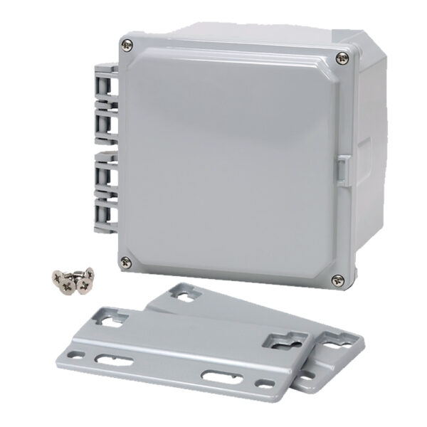 Polycarbonate Enclosure 6" x 6" x 4" | Hinged Opaque Four Screw Cover | SH6064HF-6P