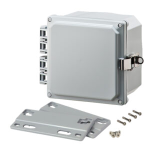 Polycarbonate Enclosure 6" x 6" x 4" | Hinged Opaque Cover Stainless Steel Locking Latch | SH6064HFLL