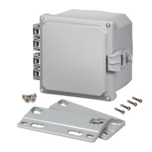 Polycarbonate Enclosure 6" x 6" x 4" | Hinged Opaque Cover Non-Metallic Locking Latch | SH6064HFNL