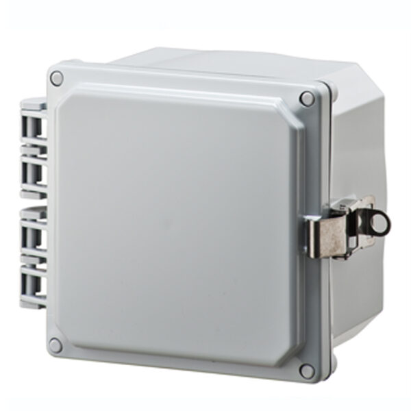 Polycarbonate Enclosure 6" x 6" x 4" | Hinged Opaque Cover Stainless Steel Locking Latch | SH6064HLL