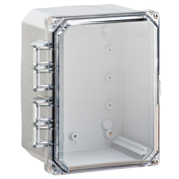 Polycarbonate Enclosure 8" x 6" x 4" | Hinged Clear Two Screw Cover  | SH8064HC