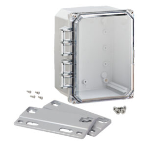 Polycarbonate Enclosure 8" x 6" x 4" | Hinged Clear Screw Cover | SH8064HCF