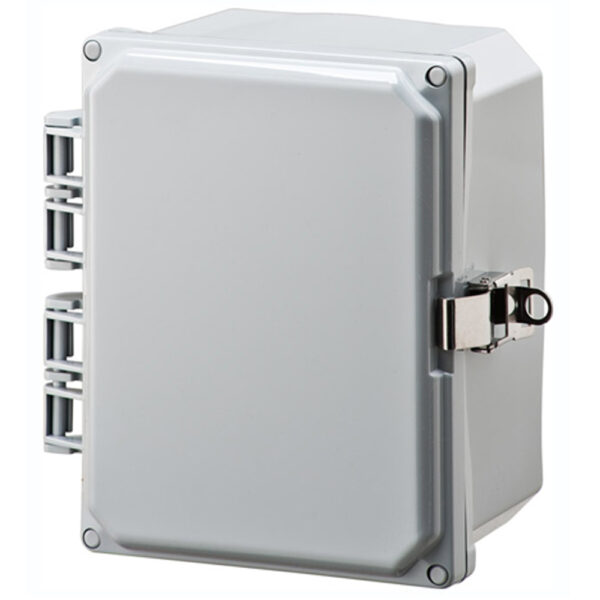 Polycarbonate Enclosure 8" x 6" x 4" | Hinged Opaque Cover Stainless Steel Locking Latch | SH8064HLL