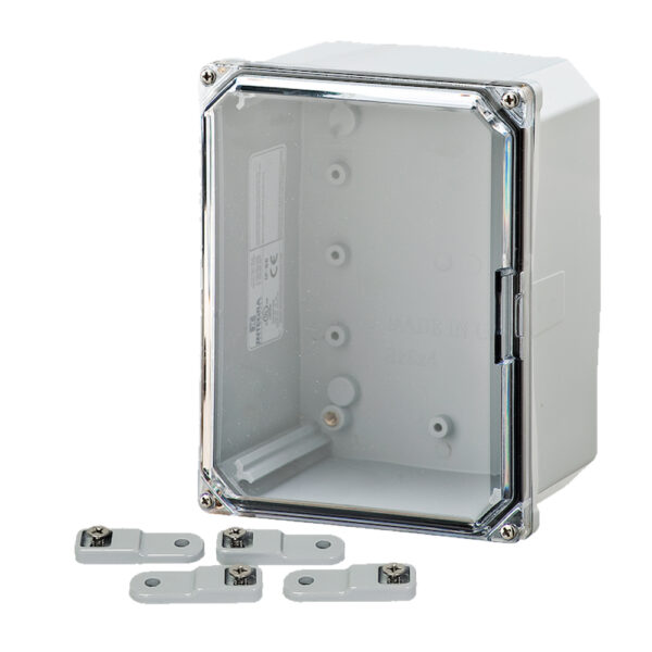 Polycarbonate Enclosure 8" x 6" x 4" | Clear Four Screw Cover | SH8064SC