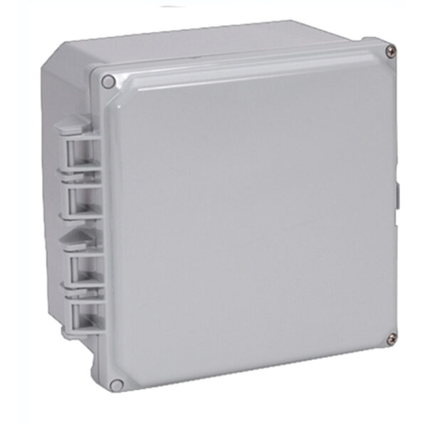 Polycarbonate Enclosure 8" x 8" x 4" | Hinged Opaque Two Screw Cover | SH8084H
