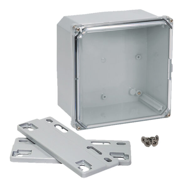 Polycarbonate Enclosure 8" x 8" x 4" | Opaque Four Screw Cover | SH8084SCF