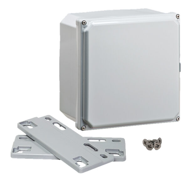 Polycarbonate Enclosure 8" x 8" x 4" | Hinged Opaque Four Screw Cover | SH8084SF