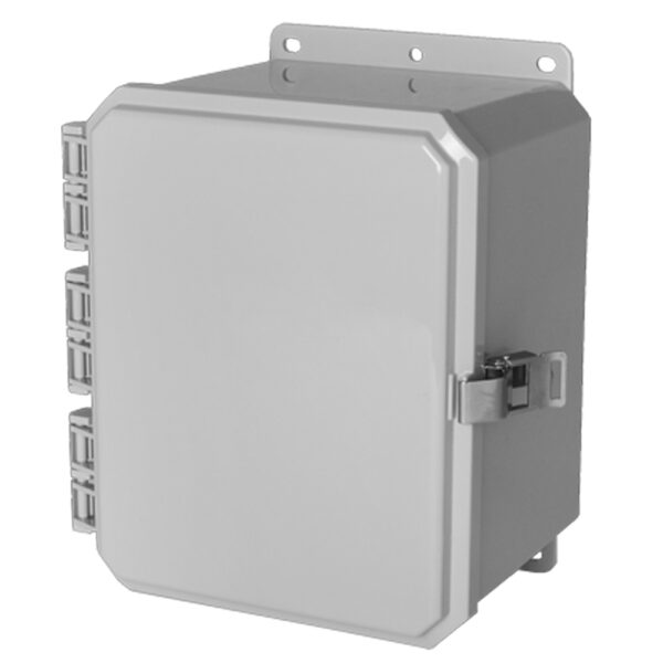 Polycarbonate Enclosure 10" x 8" x 6" | Hinged Opaque Cover SST Locking Latch | SP10086LL