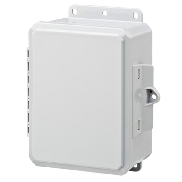 Polycarbonate Enclosure 10" x 8" x 6" | Low Profile Hinged Clear Cover SST Locking Latch | SP10086LPCLL