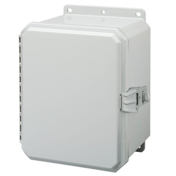 Polycarbonate Enclosure 10" x 8" x 6" | Low Profile Hinged Opaque Cover Non-Metallic Lock | SP10086LPNL