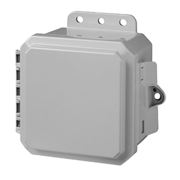 Polycarbonate Enclosure 4" x 4" x 3" | Low Profile Hinged Opaque Cover INT Locking Latch | SP4043LP