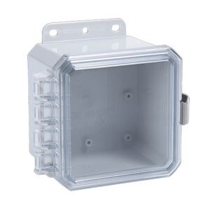 Polycarbonate Enclosure 5" x 5" x 3" | Hinged Clear Cover SST Locking Latch  | SP5053CLL