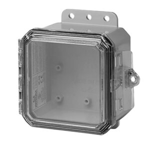 Polycarbonate Enclosure 5" x 5" x 3" | Low Profile Hinged Clear Cover INT Locking Latch | SP5053LPC