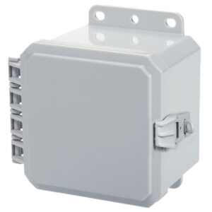 Polycarbonate Enclosure 5" x 5" x 3" | Hinged Opaque Cover Non-Metallic Locking Latch | SP5053NL