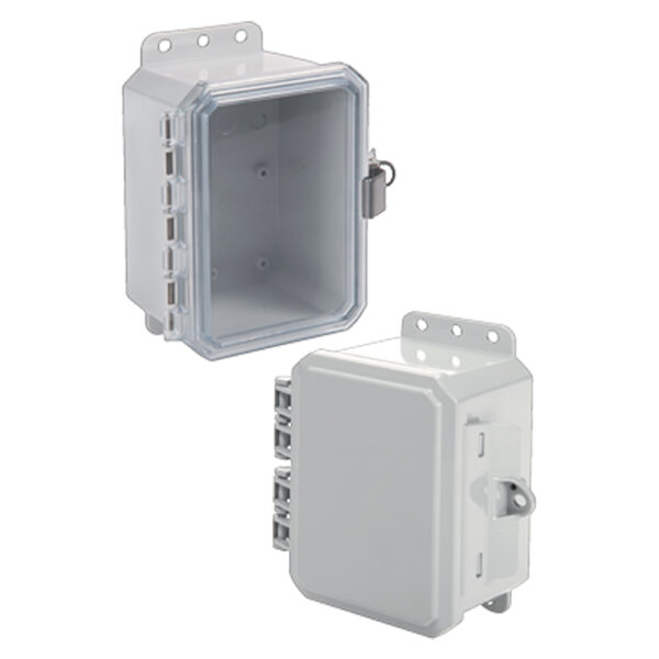 Polycarbonate Enclosure 6" x 4" x 4" | Low Profile Hinged Opaque Non-Metallic Lock Latch  | SP6044LPNL