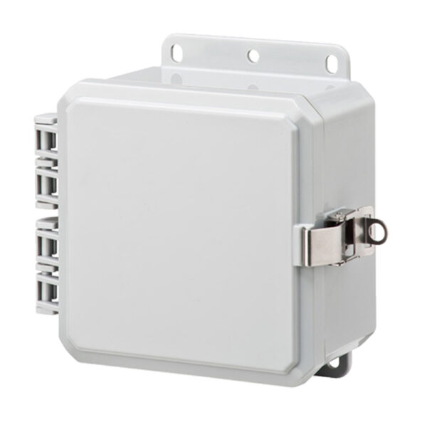 Polycarbonate Enclosure 6" x 6" x 3" | Hinged Opaque Cover SST Locking Latch | SP6063LL