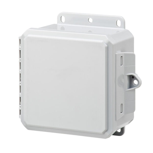 Polycarbonate Enclosure 6" x 6" x 3" | Low Profile Hinged Opaque Cover INT Locking Latch | SP6063LP