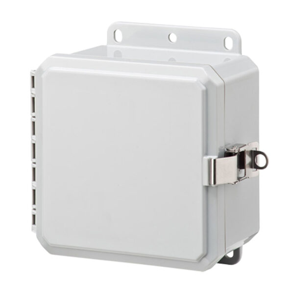Polycarbonate Enclosure 6" x 6" x 3" | Low Profile Hinged Opaque Cover SST Locking Latch | SP6063LPLL