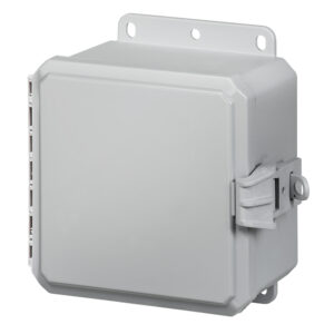 Polycarbonate Enclosure 6" x 6" x 3" | Low Profile Hinge Opaque Cover Non-Metallic Latch | SP6063LPNL