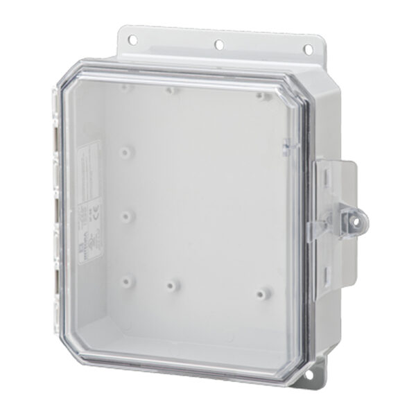 Polycarbonate Enclosure 8" x 6" x 3" | Low Profile Hinged Clear Cover INT Locking Latch | SP8063LPC
