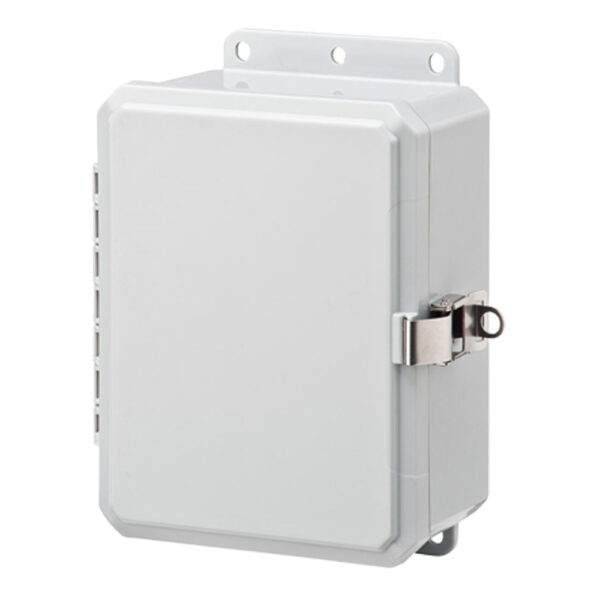 Polycarbonate Enclosure 8" x 6" x 3" | Low Profile Hinged Opaque Cover SST Locking Latch | SP8063LPLL