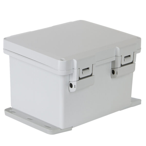 UL Polycarbonate 10x8x6 Polycon Enclosure | Hinged Non-Metal Latch & Flange