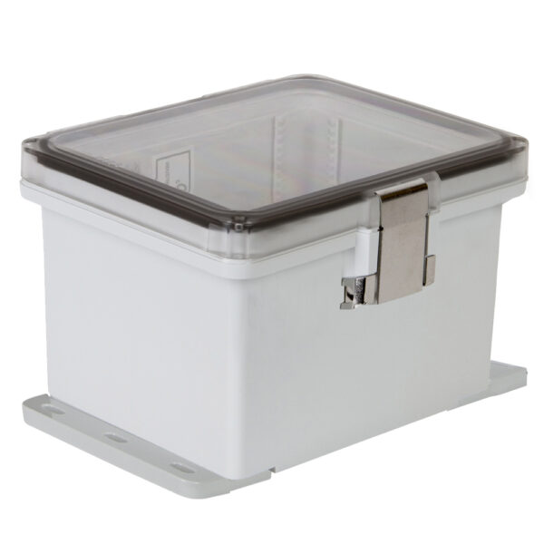 UL Polycarbonate 8x6x4 Polycon Enclosure | Hinged Metal Latch & Flange