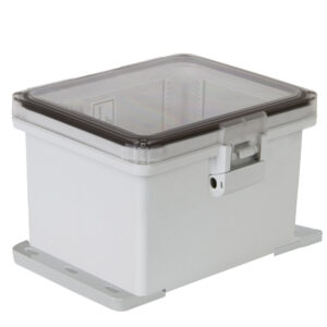 UL Polycarbonate 8x6x4 Polycon Enclosure | Hinged Non-Metal Latch & Flange