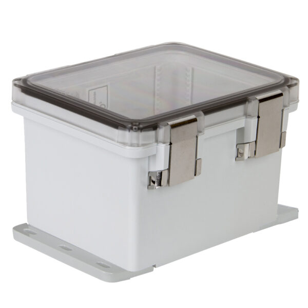 UL UL Polycarbonate 10x8x6 Polycon Enclosure | Hinged Metal Latch & Flange