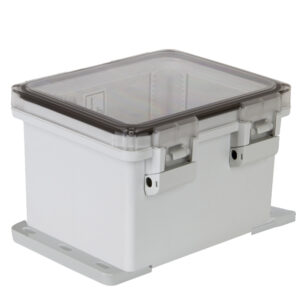 UL UL Polycarbonate 10x8x6 Polycon Enclosure | Hinged Non-Metal Latch & Flange