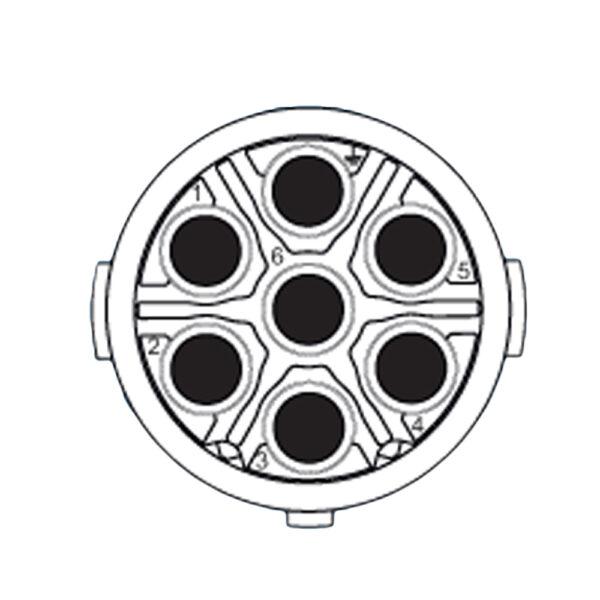 6-Pole 6+PE Socket Insert with dip solder contacts length 17mm | S7.001.961.118