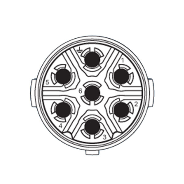 6-Pole 6+PE Pin Insert with dip solder contacts length 10mm (Under Development) | S7.001.961.127