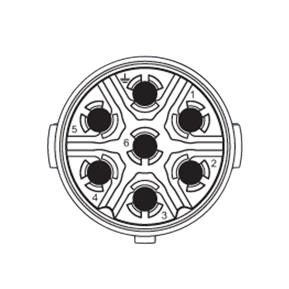 6-Pole 6+PE Pin Insert with dip solder contacts length 10mm (Under Development) | S7.001.961.127