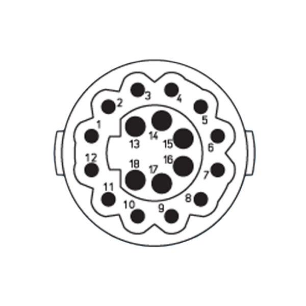 18-Pole Pin Insert with dip solder contacts length 10mm | S7.001.988.127