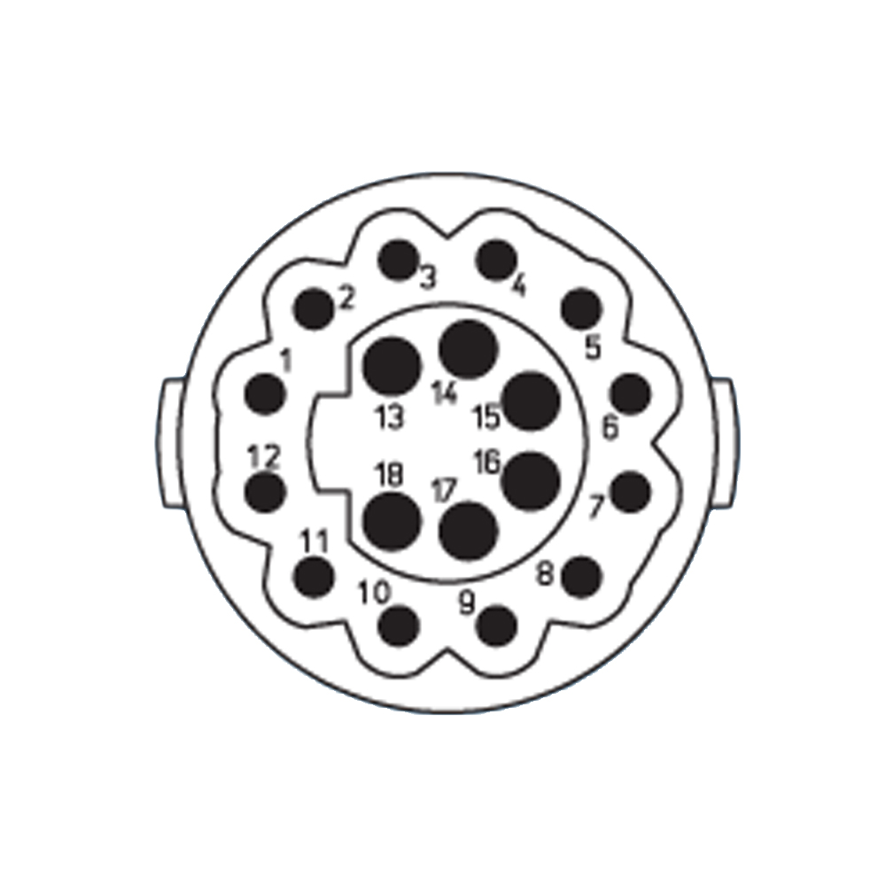 18-Pole Pin Insert with dip solder contacts length 10mm | S7.001.988.127