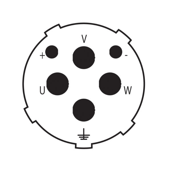 Contacts & Configurations M40 Power Inserts Circular Connectors Contact Config. | M40-2x3-SOCKET-PE