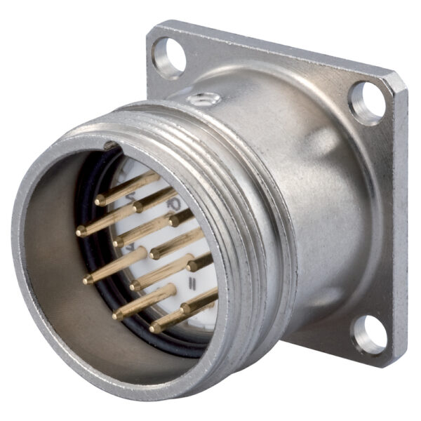 M23 Signal Panel Connector, Male Thread, Flange, Front Mount | S7.406.000.000
