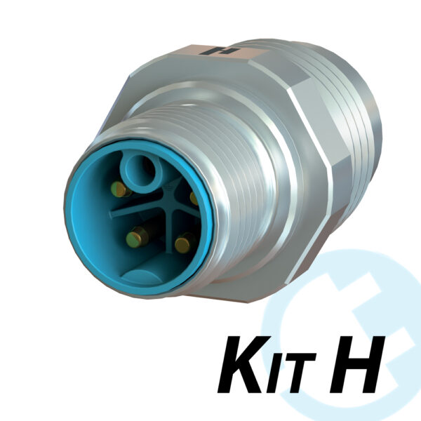 M12 Power Front Single Hole Mount Connector - Kit H | FSM16KL1416