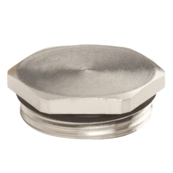 Nickel Plated Brass M12 x 1.5 Hex Plug | HM-12-BR-B