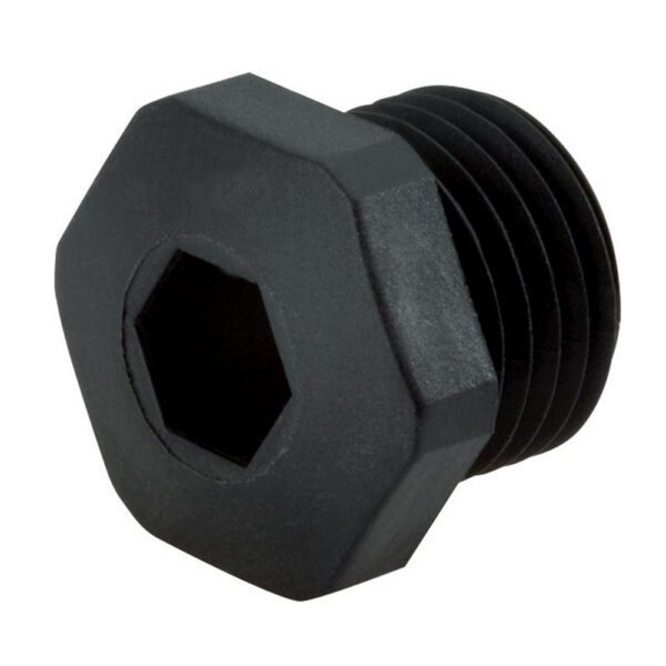 Black Nylon M32 x 1.5 Hex Plug | HM-32-BK