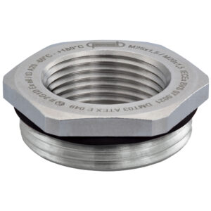 Nickel Plated Brass Thread Reducer M16 x 1.5 to M12 x 1.5 | RM-1612-MX