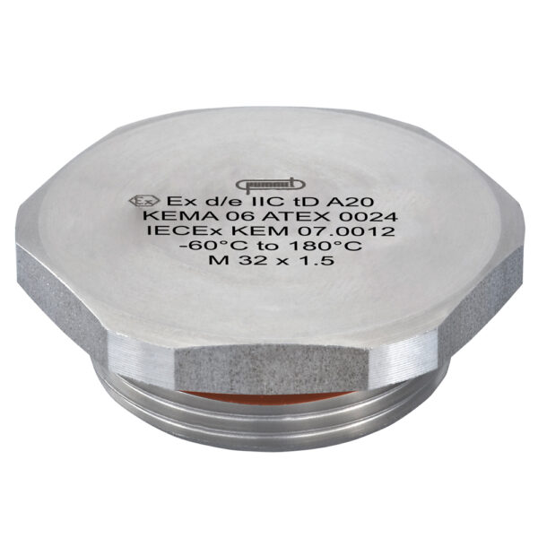 Nickel Plated Brass M50 x 1.5 Hex Plug w/ Silicone O-Ring | 1.199.5000.50