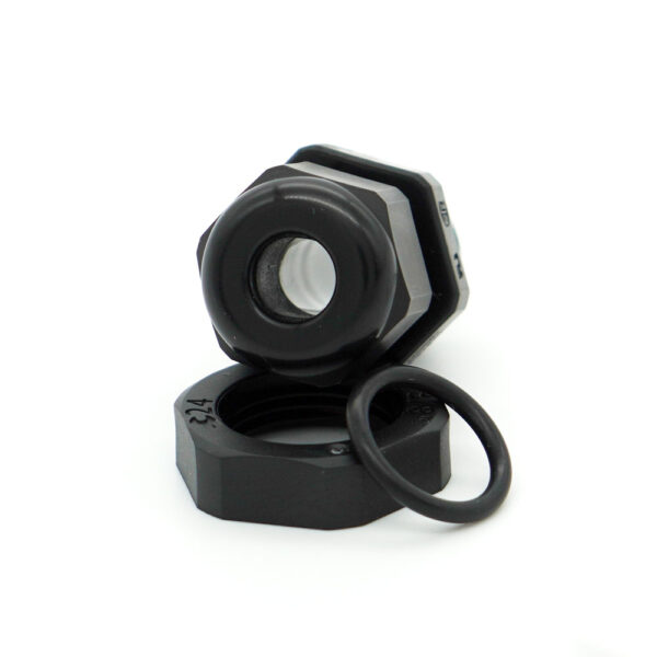 3/8" NPT Black Nylon Standard Dome Cable Gland | Pre-Packaged with Locking Nut O-Ring | PNR-CD09NABK - Image 5