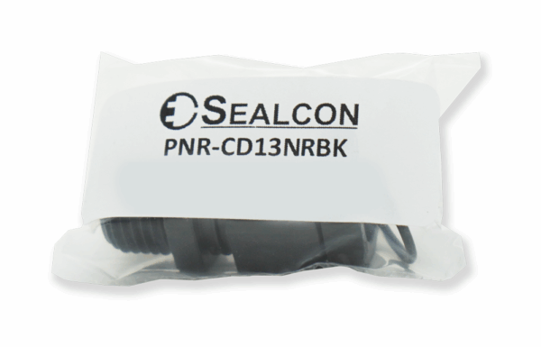 1/2" NPT Black Nylon Reduced Dome Cable Gland | Pre-Packaged with Locking Nut O-Ring | PNR-CD13NRBK