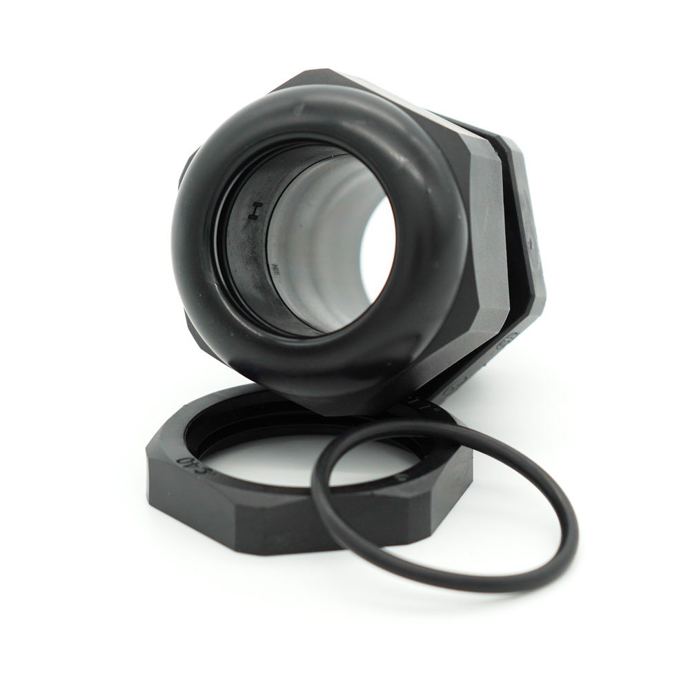 1" NPT Black Nylon Standard Dome Cable Gland | Pre-Packaged with Locking Nut O-Ring | PNR-CD29NABK