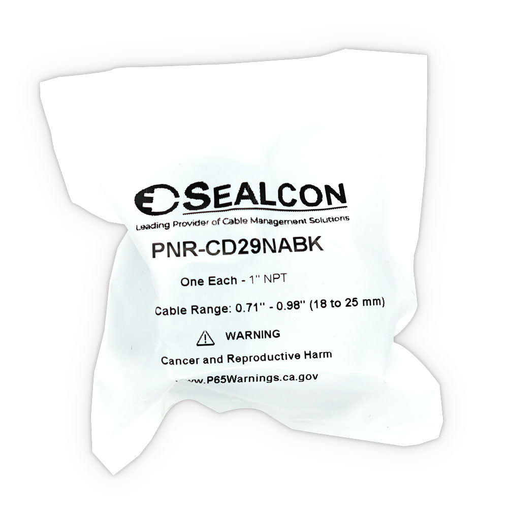 1" NPT Black Nylon Standard Dome Cable Gland | Pre-Packaged with Locking Nut O-Ring | PNR-CD29NABK - Image 5
