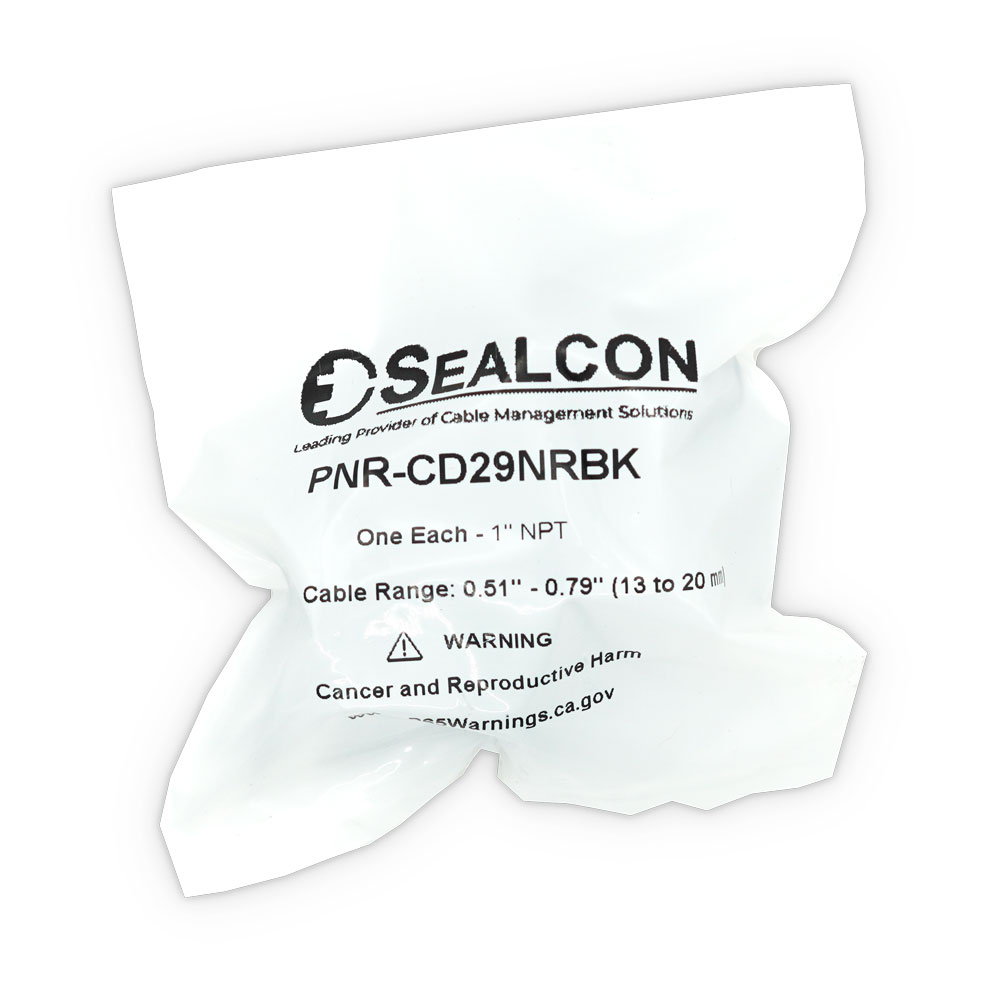 1" NPT Black Nylon Reduced Dome Cable Gland | Pre-Packaged with Locking Nut O-Ring | PNR-CD29NRBK - Image 5